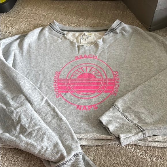 Aerie Gray Sweatshirt with Pink Graphic - Picture 5 of 5